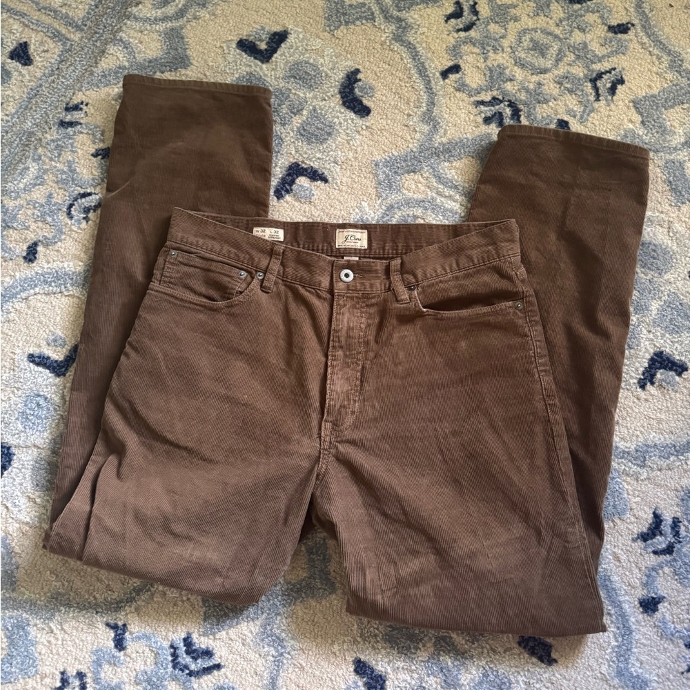 J.CREW Classic Straight Leg Brown Corduroy Pants Men's Size 32 X 32